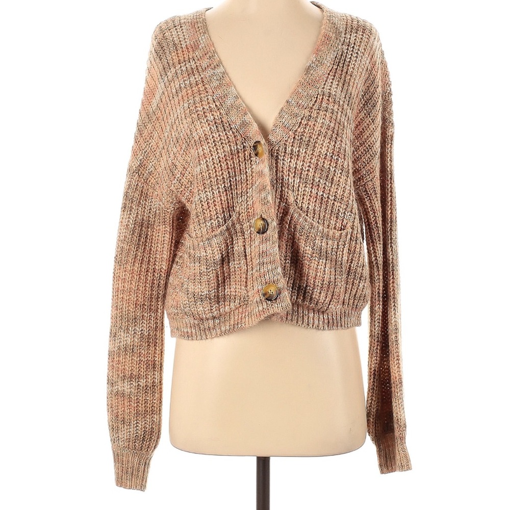 Hooked Up by IOT Tan Button-Up Cardigan